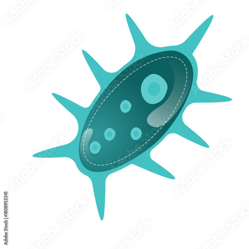 Amoeba Flat Illustration graphic for medical research or science education