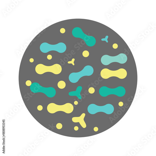 Probiotic bacteria in petri dish, abstract medical illustration