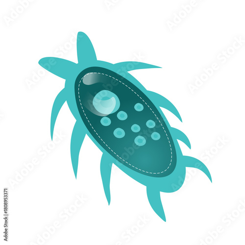 Amoeba Flat Illustration microbe cell biology concept artwork in scalable vector style