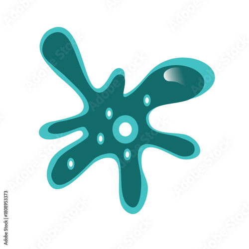 Amoeba vector illustration, biology science education, single celled animal