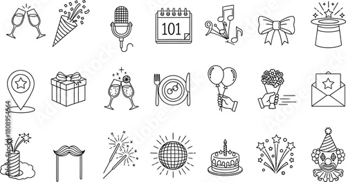 Assorted architectural and design elements in a vintage style