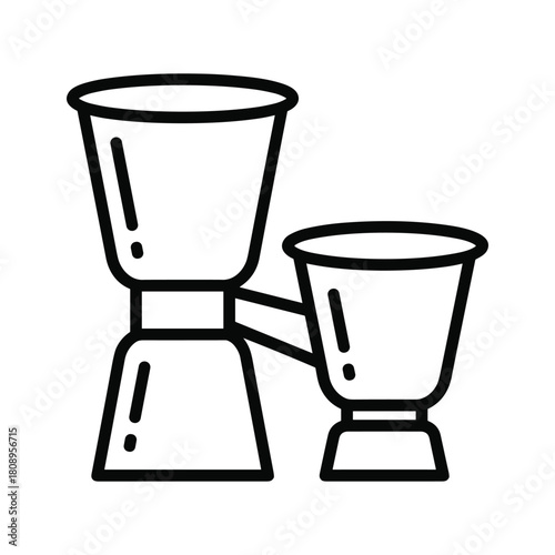 black outline cocktail shaker icon clip art preview