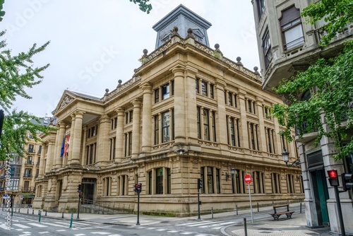 Gipuzkoa Provincial Council Palace (Diputacion Foral) Facade in San Sebastian