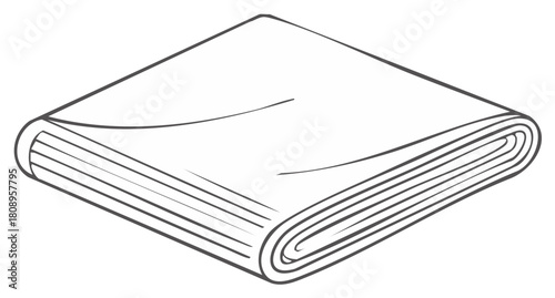 Isometric Stack of Rectangular Blankets or Fabrics Textile Goods