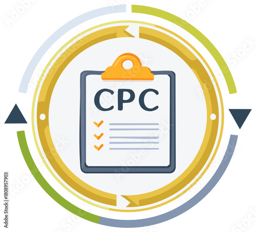 Concept for cost per click advertising or pay per click marketing campaign strategy.