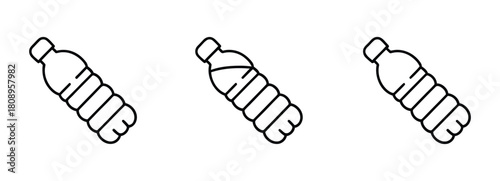 Water bottle icon. Outline water bottle vector icon color flat isolated