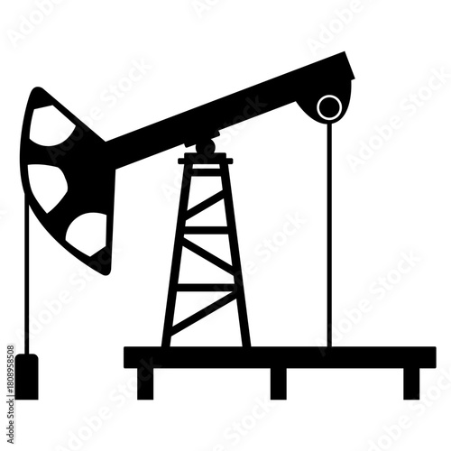 Pump Jack icon vector. Oil illustration sign. Oil Drilling symbol. Oil Pumping logo.