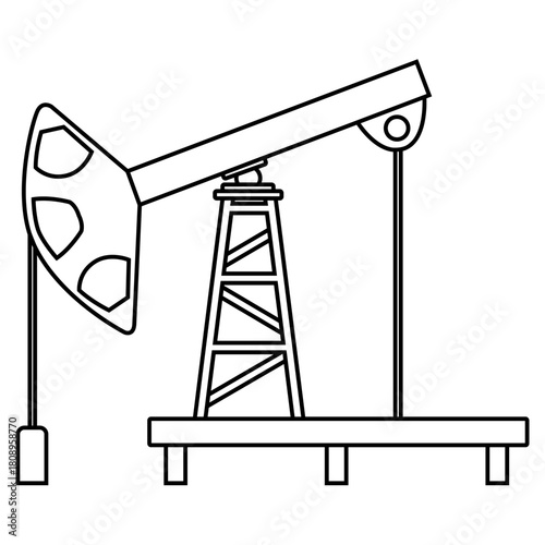 Pump Jack icon vector. Oil illustration sign. Oil Drilling symbol. Oil Pumping logo.