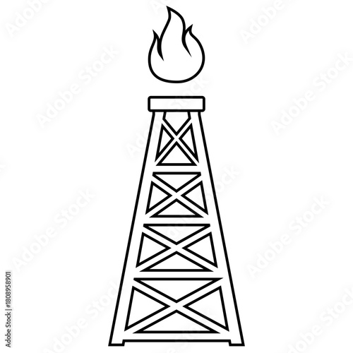 Pump Jack icon vector. Oil illustration sign. Oil Drilling symbol. Oil Pumping logo.