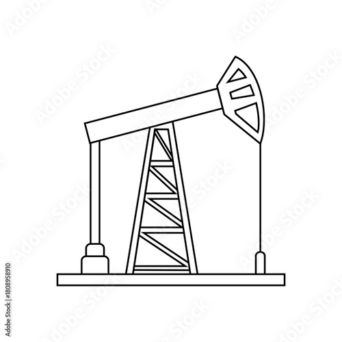 Pump Jack icon vector. Oil illustration sign. Oil Drilling symbol. Oil Pumping logo.