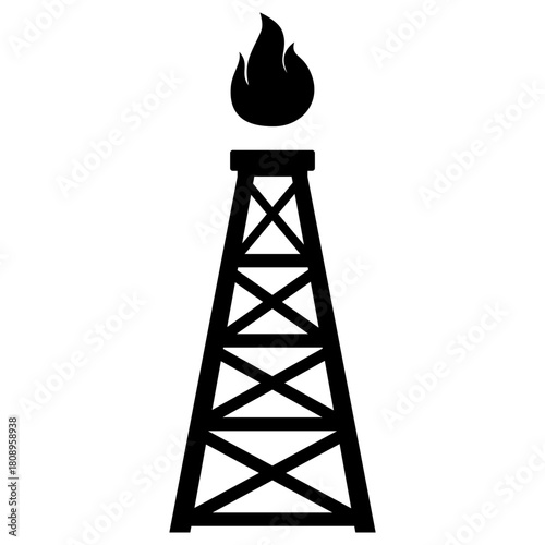 Pump Jack icon vector. Oil illustration sign. Oil Drilling symbol. Oil Pumping logo.