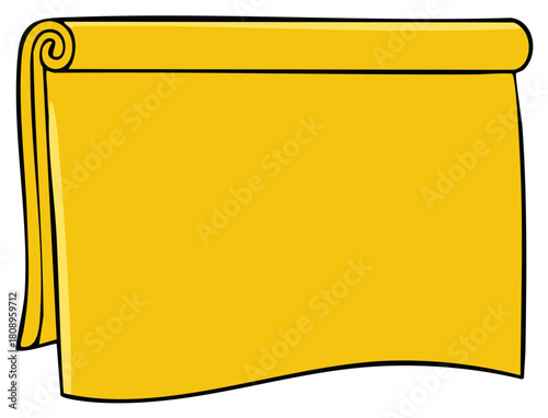 Blank yellow papyrus scroll or old parchment cartoon illustration
