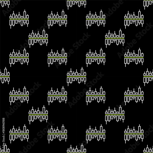 Crypto Trading Chart vector Trading and Investment seamless pattern in thin line style