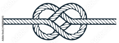 Stylized nautical rope knot illustration featuring braided lines a symbol of strength security and connection
