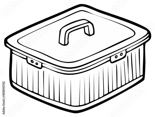 Outline Box with Lid and Handle for Organizing and Storage of Household Items