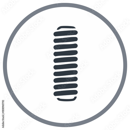 Stylized spiral spring icon in a circle