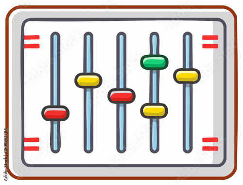 Sound Mixer With Colorful Sliders and Controls