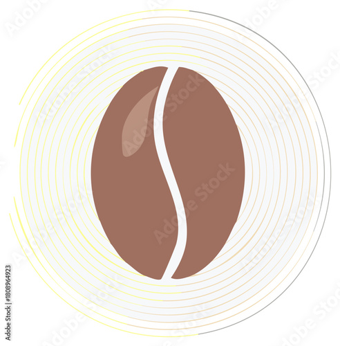 Minimalist coffee bean illustration with a subtle elegant circular background for branding and design