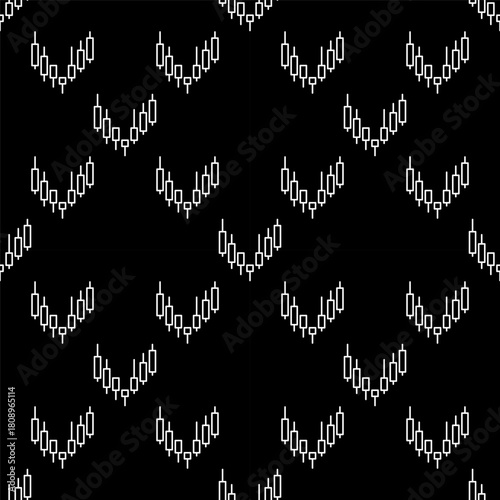 Stock Trading Chart vector Trading and Investment seamless pattern in thin line style