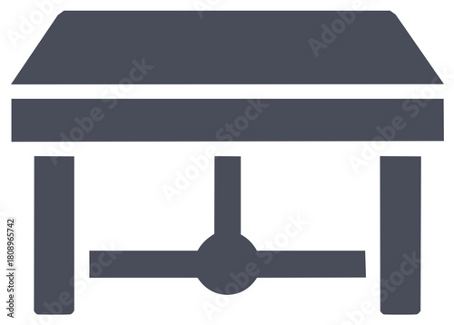 Simple Automotive Icon with Car Chassis and Axle System Outline