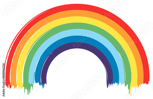 Hand-drawn rainbow illustration with vibrant red, orange, yellow, green, blue and violet colors.