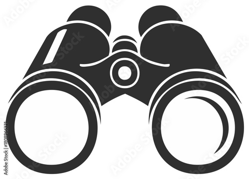 Silhouette of Classic Binoculars for Exploration Observation and Visual Acuity Enhancement Equipment