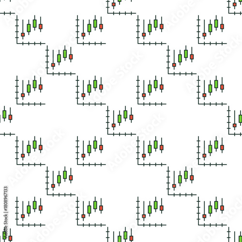 Vector Stock Chart colored minimal seamless pattern