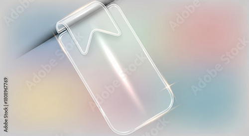 A transparent bookmark with a modern design, showcasing the beauty of simplicity and elegance, a symbol of modern reading experience
