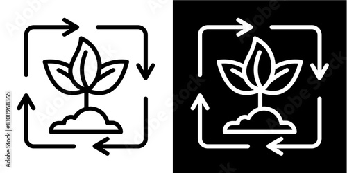 Organic Regeneration  Icon Set White Style Collection
