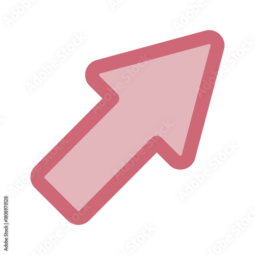 右上へ伸びる矢印を特徴としたミニマルイラスト