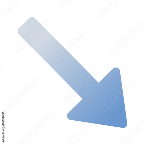 下向きに下がるグラデーション矢印のイラスト