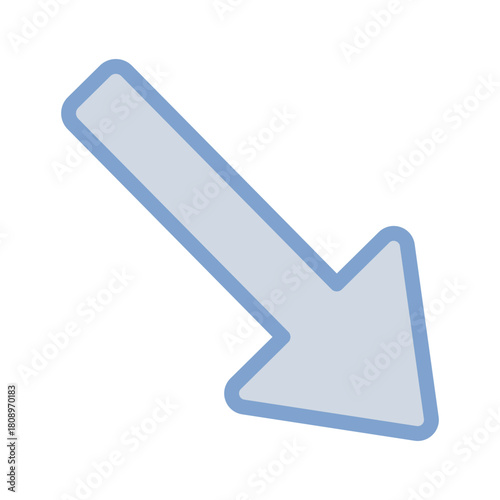 下方へ進む矢印を組み込んだ簡潔なイラスト