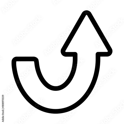 上向きに伸びる矢印を明確に示したイラスト