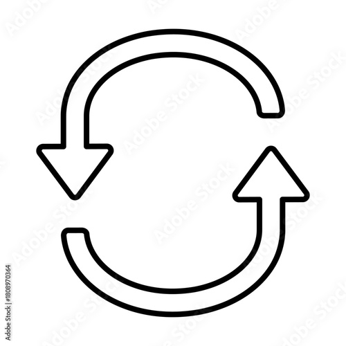 円を描く動きで循環を示す矢印のイラスト