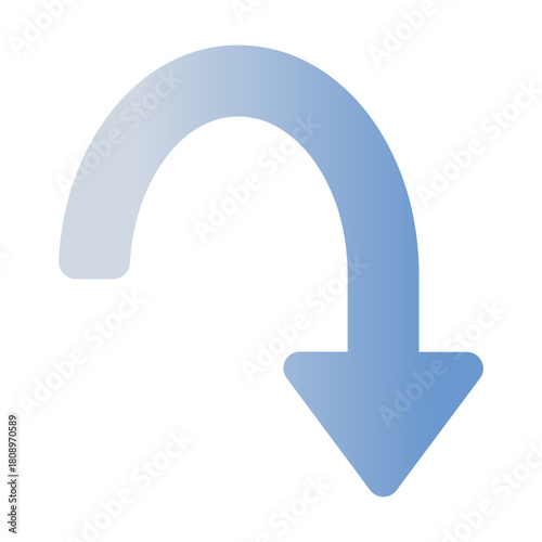 下方向へ伸びる矢印を示したシンプルな図案