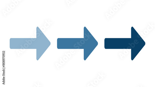 右側へ向かう三つの矢印が連なった構図のイラスト