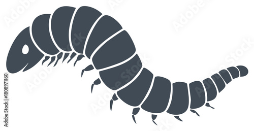 Cartoon Vector Worm Larva Insect Crawling Creature Pest Design Graphic