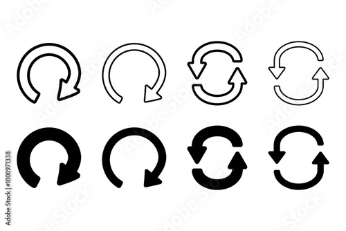 回転する矢印のイラストセット