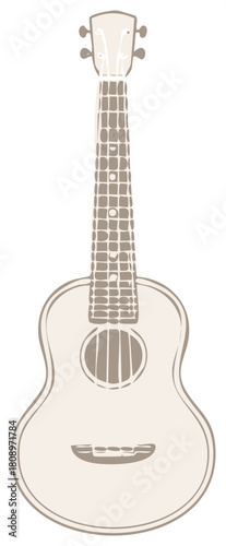 Stylized Ukulele Illustration Small Musical Instrument Stringed Instrument