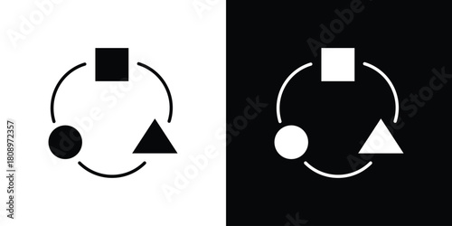 Adaptation icon in glyph shilhouette black and white colors