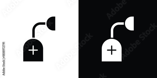 Anesthesia icon in glyph shilhouette black and white colors
