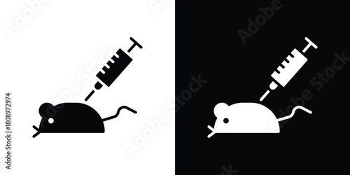 Animal testing icon in glyph shilhouette black and white colors