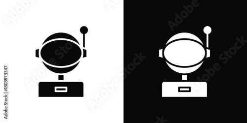 Astronaut user icon in glyph shilhouette black and white colors
