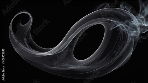 Abstract fractal background with smooth flowing light, smoke, blue energy, and dark futuristic wave motion pattern