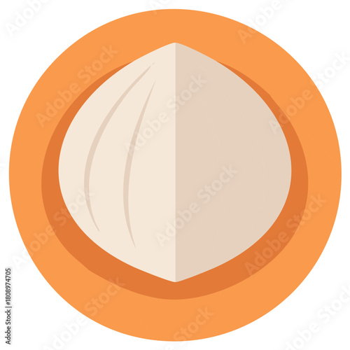 Dumpling vector illustration: minimalist design of Asian cuisine, food concept, round shape