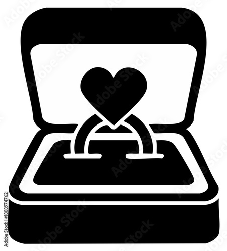 Romantic Heart Ring in Gift Box Symbolizing Love and Commitment for Wedding or Valentine's Day