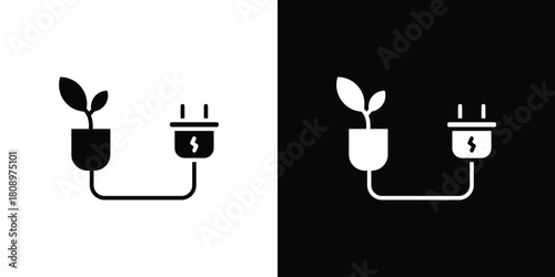 Biomass energy icon in glyph shilhouette black and white colors