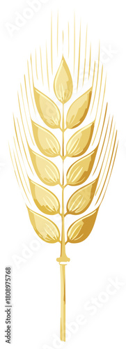 Illustration of a golden wheat stalk, a symbol of harvest and agriculture