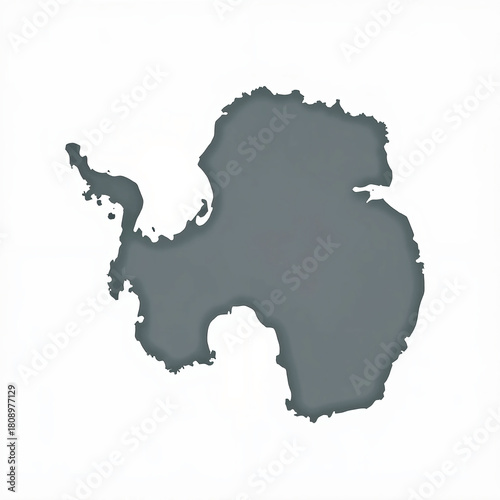 Minimal Flat Vector Map of Antarctica in Solid Color — Clean High-Resolution Infographic Style