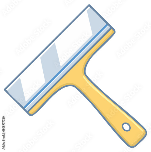 Colorful Cartoon Squeegee with Yellow Handle for Glass Cleaning and Window Washing